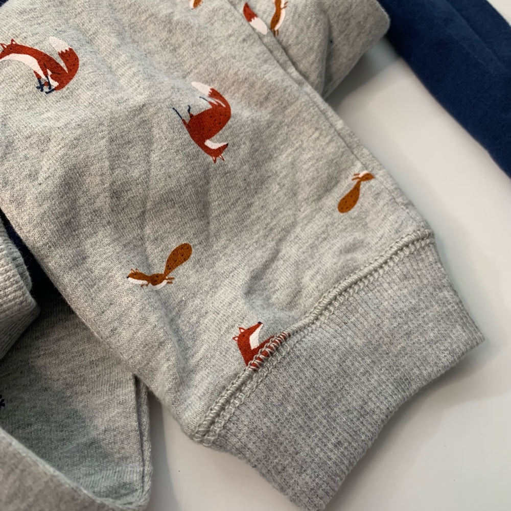 Carters Fox 2 piece set navy blue/ gray Various size - Picture 7 of 12